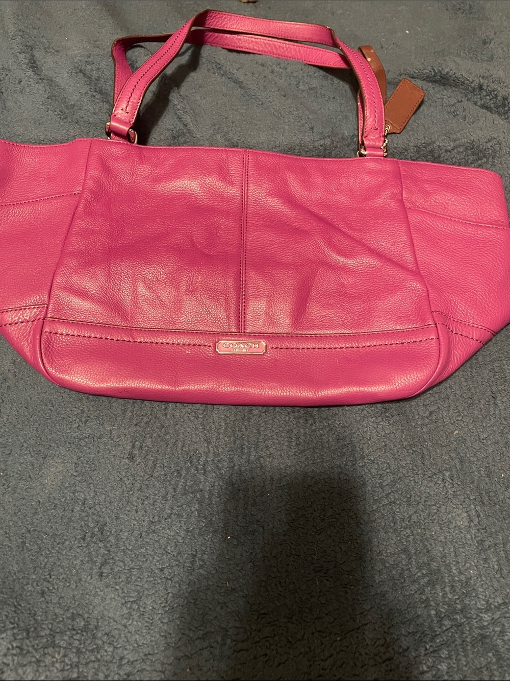 Coach Carrie Purple Leather Shoulder Bag See Photos
